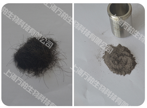 毛发50ml研磨前后